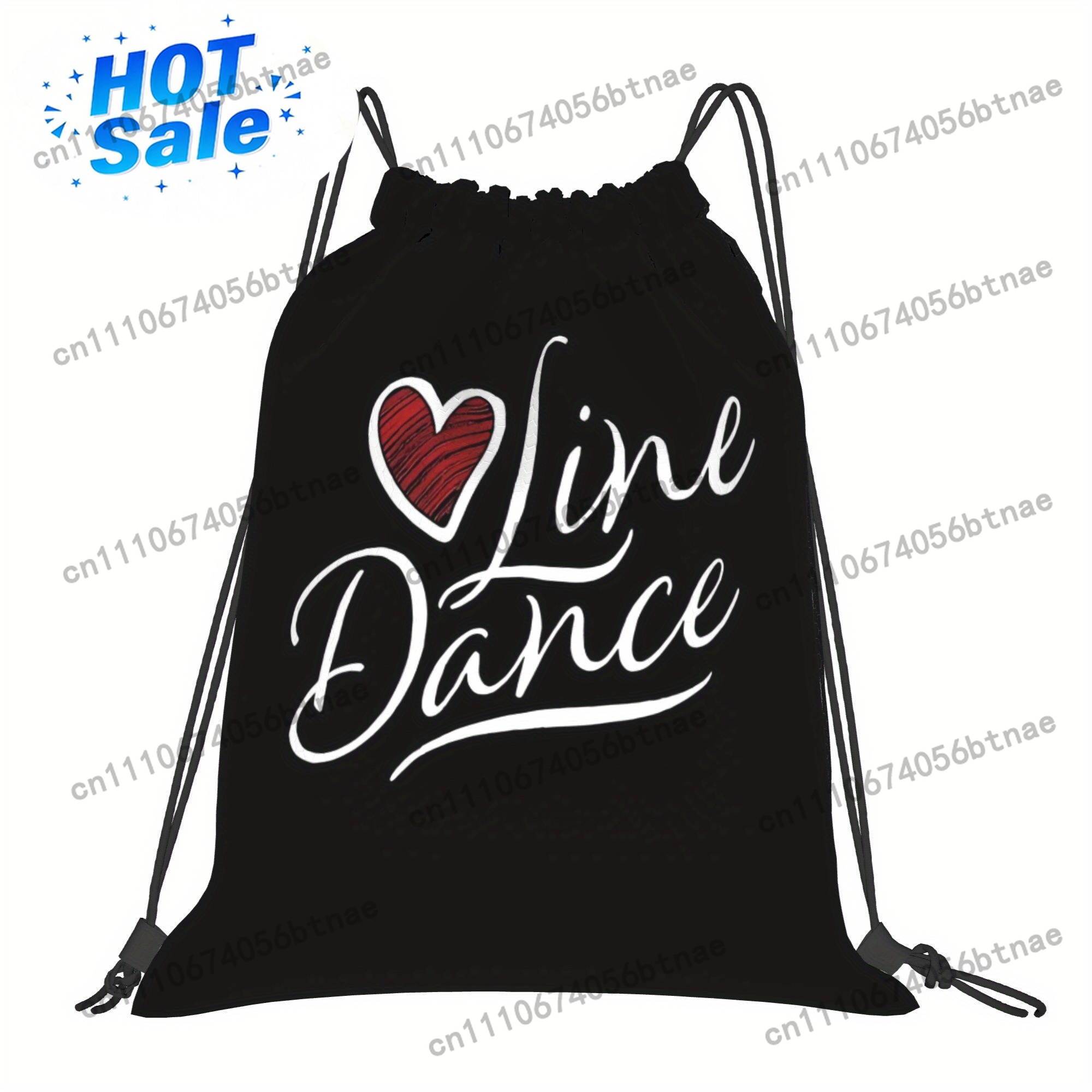 Drawstring Gym Bag - LOVE Line Dance Drawstring Bag -